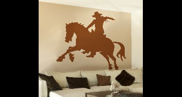 Cowboy op paard sticker