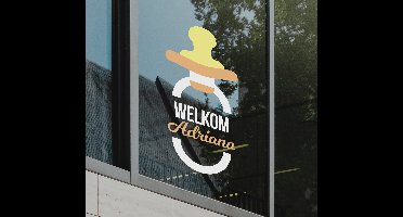 Raamsticker kinderkamer speen met naam welkom