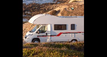 Camper sticker strepen rood en zwart
