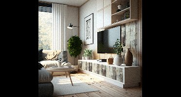 Meubel sticker licht verouderd hout