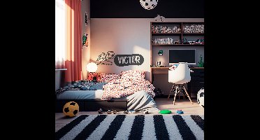 Muursticker voetbal schoen en bal