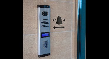 Deurbel aanwijzingen sticker met bel en pijl