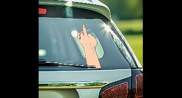 Middelvinger autoraamsticker