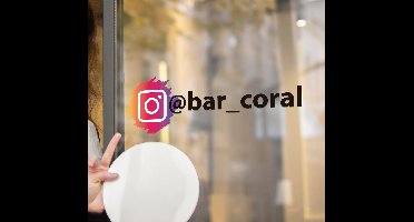 Instagram logo met tekst etalage sticker