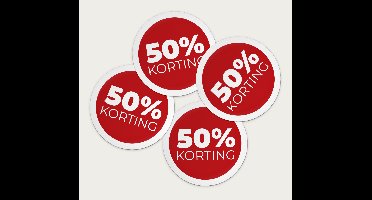 Ronde korting stickers in rood