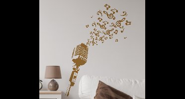 Muursticker Microphone met Noten