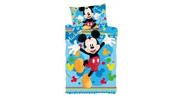 Mickey Mouse Peuterdekbedovertrek Joyful- 100 x 135 cm - Katoen