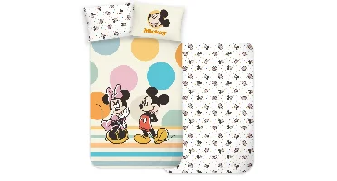 Mickey Mouse dotts Dekbedovertrek 100 x 135 cm - Katoen - 40 x 60 cm