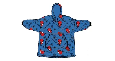 SpiderMan Hoodie Fleece deken Blauw, 7 - 14 jaar