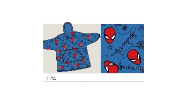 Spiderman hoodie poncho blauw maat XS - L - polyester