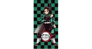 Demon Slayer strandlaken groen 70 x 140 cm - polyester