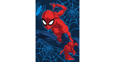 Spiderman Fleece plaid 130 x 160 cm blauw/rood extra zacht
