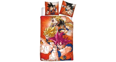 Dragon Ball Z dekbedovertrek 140 x 200 cm - Oranje - Polyester