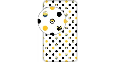 Minions Hoeslaken Dots Eenpersoons - 90 x 200 cm - Katoen