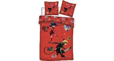 Miraculous Dekbedovertrek Icons - 140 x 200 cm + 63 x 63 cm - Polyester