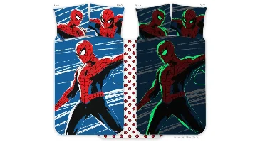 Spiderman Peuterdekbedovertrek Glow in the dark - 100 x 135 cm - Katoen