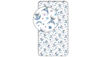 Stitch hoeslaken Regenboog -Eenpersoons - 90 x 200 cm - Katoen