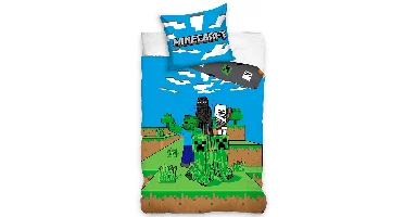 Minecraft Dekbedovertrek MOBS 140 x 200 cm - Katoen (60 x 70 cm)