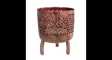 Gifts Amsterdam Metalen Theelichthouder Luca 6x6x8 cm Koper