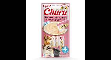 INABA Churu Tonijn met Zalm - Kattensnoepje - 4x14 g