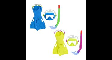 Bestway Junior Snorkel Set Anatomische Riem Kleur Assorti 37-41 +7 Jaar Strand en Zwembad 25019