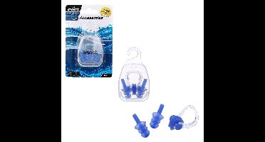 SportX Volwassenen Neusclip en Oordoppen 2 Sterren Blauw