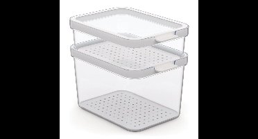 Rotho Cauma Set Koelkastorganizer 1.2L + 2.15L Transparant