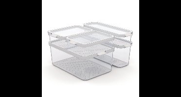 Rotho Cauma Set Koelkastorganizer 4.65L + 2L + 1.15L + 2x 1.2L Transparant