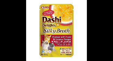 INABA CAT Dashi Delights Silky Broth Kip met Tonijn & Zalm - kattensnack - 40g