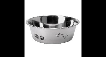 Hondenvoerbak met Print 24 cm RVS