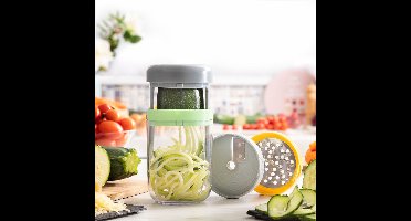 Spiraalvormige groentesnijder en -rasp met recepten Vigizer InnovaGoods
