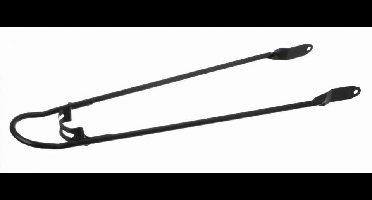 Spatbordstang 28" met bumper en 6mm gat - mat zwart