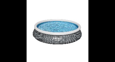 Bestway Opblaasbaar Zwembad Volwassen Ratan Ring met Filter 475x84 cm Tuin 57313