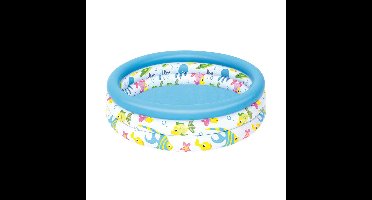 Bestway Opblaasbaar Kinderzwembad 3 Ringen Koraal 102x25 cm +2 Jaar Tuin 51008