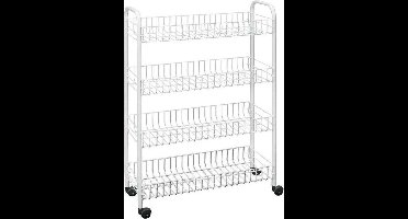 Metaltex Badkamer-/keukentrolley Snello 84x56cm Staal Wit