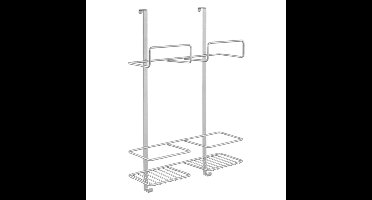 Metaltex Over The Door Space Saver Rek voor Schoonmaakspullen 30x46x12 cm Zilver