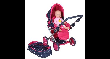 3in1 Poppenwagen Blauw/Roze