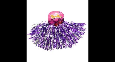 Pom Poms 2 Stuks Paars/Zilver