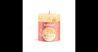 Bolsius Silhouette Stompkaars Botergeel Met Print 8x6,8 cm