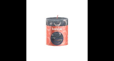 Bolsius Rustieke Stompkaars 8x6,8 cm Leisteenblauw Met Print