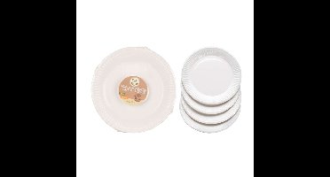 Papieren Borden 18 cm 20 Stuks Wit