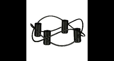 Metalen Kandelaar voor 4 Kaarsen 5.5x17 cm Zwart