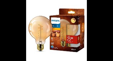 Philips Vintage LED Dimbare Globe G95 E27 60W Amberkleurig Glas
