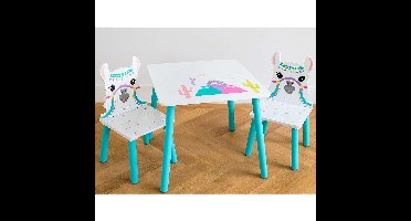 Lama Houten Tafel met 2 Stoelen
