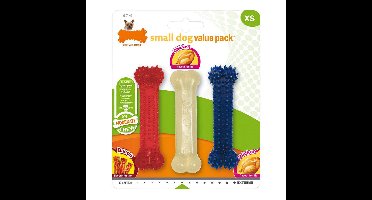 Kauwspeelgoed voor honden Nylabone Value Pack Bacon Maat S Kip Thermoplast (3 pcs)