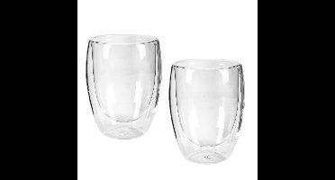 Cappucino Glazen Dubbelwandig 300 ml 2 Stuks Transparant