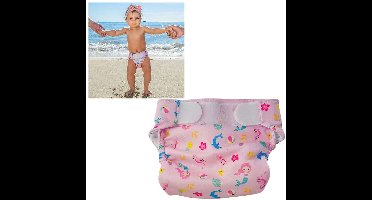 Freds Swim Academy Wasbare Zwemluier Zeemeermin Maat 2 9-16 kg Roze