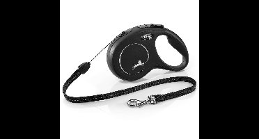 Flexi New CLASSIC 8 m Zwart Hond Intrekbare riem
