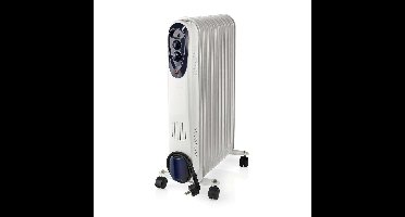 Nedis HTOI30WT11 Mobiele Olieradiator 1000 / 1500 / 2500 W 11 Vinnen Instelbare Thermostaat 3 Warmte Standen Omvalpreventie Wit