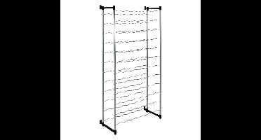 Metaltex Bardolino Flessenrek voor 72 Flessen 59x26x124 cm Zilver/Zwart